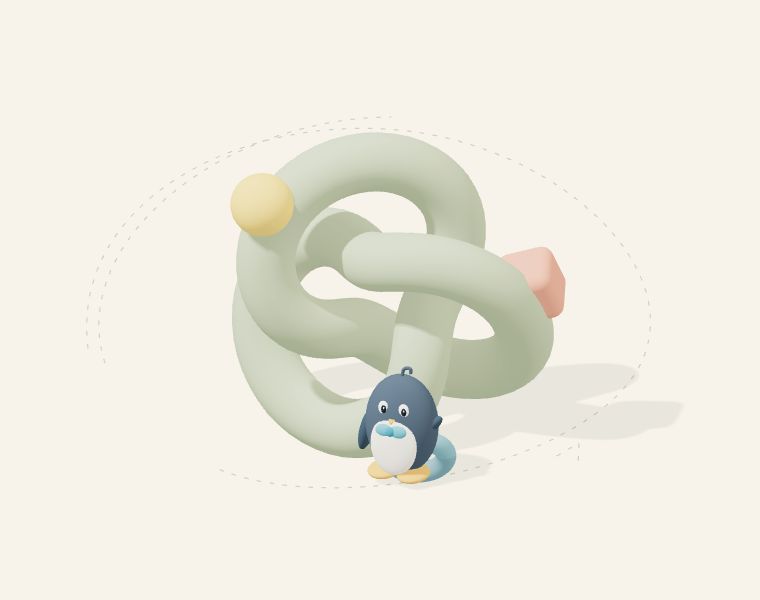 A playful clay sculpture and penguin